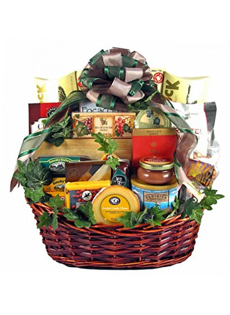 Premium Fathers Day Gift Basket | Meat, Cheese, Nu...